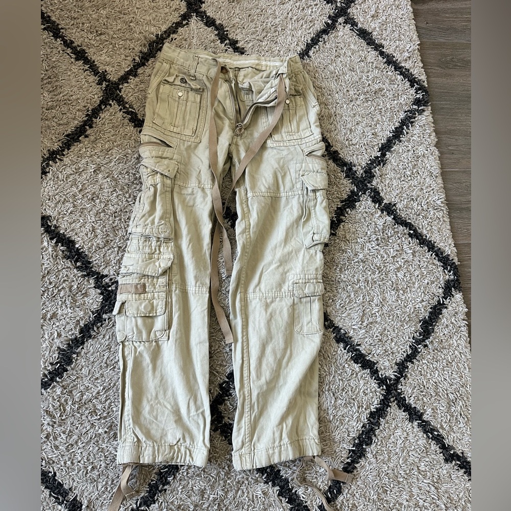 MNML Light Tan Multi Pocket Cargo Pants